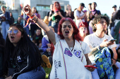 Protest to mark the International Day for the Elimination of Violence Against Women, in Bogota