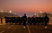 Indian soldiers march during a rehearsal for the upcoming Republic Day parade in New Delhi