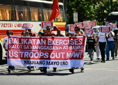 Protest in Manila against the ongoing US-Philippines military exercises
