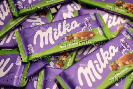 Milka products are displayed in a supermarket