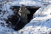 Ukrainian forces conduct aerial reconnaissance near the frontline in eastern Ukraine