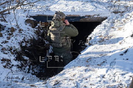 Ukrainian forces conduct aerial reconnaissance near the frontline in eastern Ukraine