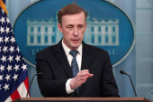 National Security Advisor Jake Sullivan speaks at a press briefing at the White House in Washington