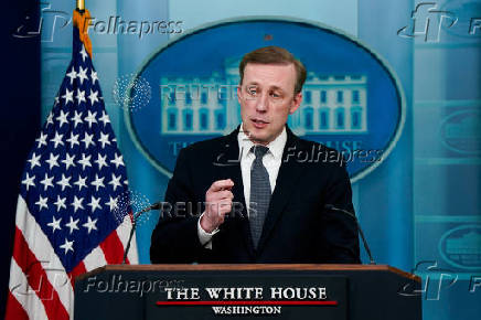 White House National Security Advisor Jake Sullivan speaks during a press briefing at the White House in Washington