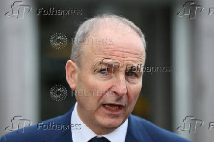 Ireland's Tanaiste Micheal Martin holds an election campaign