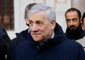 Italian Foreign Minister Antonio Tajani looks on at the Umayyad Mosque, during a visit to the country following the ousting of Syria's Bashar al-Assad, in Damascus