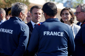 France's President Emmanuel Macron visits the 
