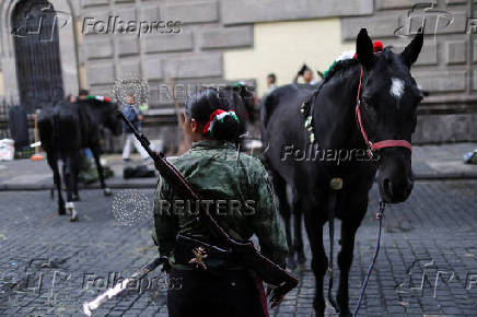 Military parade to celebrate the Independence Day hosted by President Lopez Obrador, in Mexico City