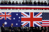 FILE PHOTO: U.S. President Biden meets with Australian PM Albanese and British PM Sunak at Naval Base Point Loma in San Diego