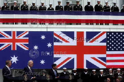 FILE PHOTO: U.S. President Biden meets with Australian PM Albanese and British PM Sunak at Naval Base Point Loma in San Diego