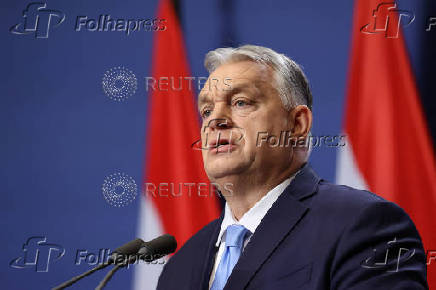 Hungarian Prime Minister Viktor Orban holds an international press conference in Budapest