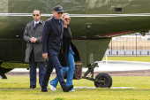 Hunter Biden and wife Melissa Cohen Biden exit Marine One as they arrive at White House