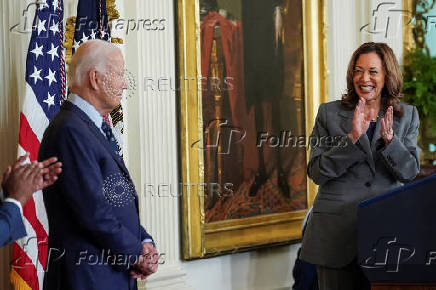 U.S. President Biden and VP Harris deliver remarks on gun violence, at the White House