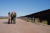 Democratic presidential nominee and U.S. VP Kamala Harris visits US-Mexico border