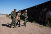 Democratic presidential nominee and U.S. VP Kamala Harris visits US-Mexico border