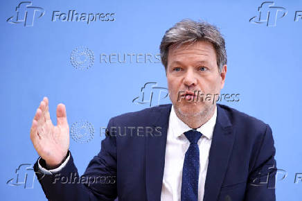 German Economy and Climate Minister Habeck holds a press conference about the spring economic forecasts, in Berlin