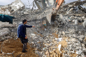 Site of an Israeli strike on a house in Rafah, in the southern Gaza Strip