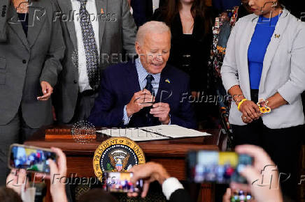 U.S. President Biden and VP Harris deliver remarks on gun violence, at the White House