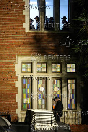 Mourners attend the funeral of Israeli rabbi, Zvi Kogan, in Kfar Habad