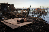 Aftermath of a fire at a slum area in Manila