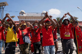 Members of the Economic Freedom Fighters (EFF) protest in Johannesburg