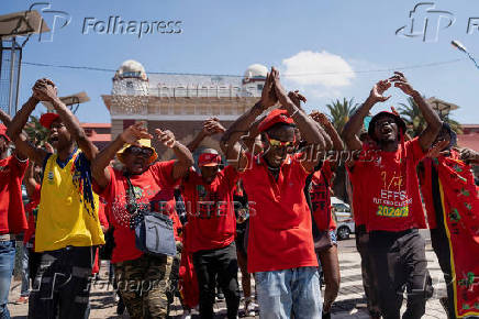 Members of the Economic Freedom Fighters (EFF) protest in Johannesburg