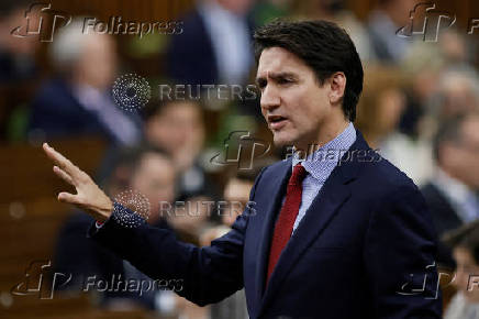 Canada's Prime Minister Justin Trudeau speaks during Question Period in the House of Commons on Parliament Hill in Ottawa