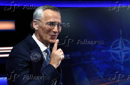 NATO Secretary General Stoltenberg during an interview with Reuters in Brussels