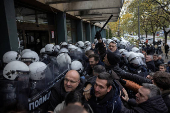 Serbian opposition and supporters protest over railway station roof collapse, in Novi Sad