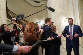 Meeting with Pete Hegseth, President-elect Donald Trump's nominee for defense secretary on Capitol Hill in Washington