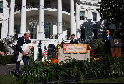 U.S. President Biden pardons the ThanksgivingTurkeys during the annual ceremony at the White House in Washington, U.S.