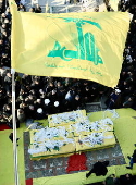 Funeral of five Hezbollah fighters in southern Lebanon during ceasefire