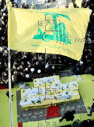 Funeral of five Hezbollah fighters in southern Lebanon during ceasefire