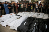 Funeral of Palestinians killed in Israeli strikes, in Rafah
