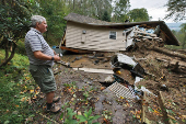 Aftermath of Tropical Storm Helene in Boone, North Carolina