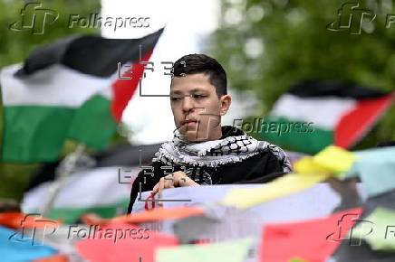 Pro-Palestinian rally in Australia ahead of 07 October anniversary of Hamas' surprise attack on Israel