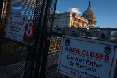 Security fencing encircles the U.S. Capitol building in Washington