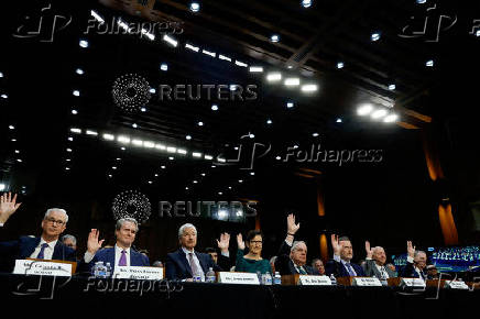 FILE PHOTO: Global bank CEOs testify before US Congress in Washington