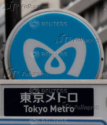 Tokyo Metro's logo on a subway station is pictured on the day the company makes  debut on the Tokyo Stock Exchange in Tokyo