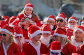 The annual Santa race competition in Skopje