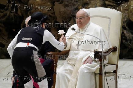 Pope Francis holds the weekly general audience