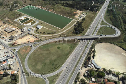Vista area da estao de tratamento de esgoto em Vargem Grande Paulista (SP)