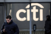 FILE PHOTO: Workers exit the Citi Headquarters in New York