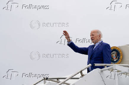 U.S. President Joe Biden boards Air Force One en route to Pittsburgh