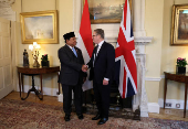 Indonesia's President Subianto meets British PM Starmer, in London