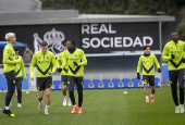 Entrenamiento de la Real Sociedad previo al encuentro frente al Dinamo de Kiev