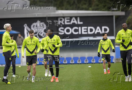 Entrenamiento de la Real Sociedad previo al encuentro frente al Dinamo de Kiev