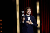 Spanish actor Javier Bardem receives the Donostia Award for lifetime achievement at the San Sebastian Film Festival