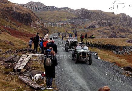 Motoring enthusiasts take part in the annual VSCC Lakeland Trial at Honister Slate Mine, in Keswick