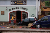 Aftermath of flooding in Czech Republic